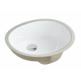 17-1/2-inch European Style Oval Shape Ceramic Bathroom Undermount Sink
